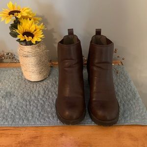 2/$35 Brown heeled Chelsea boot